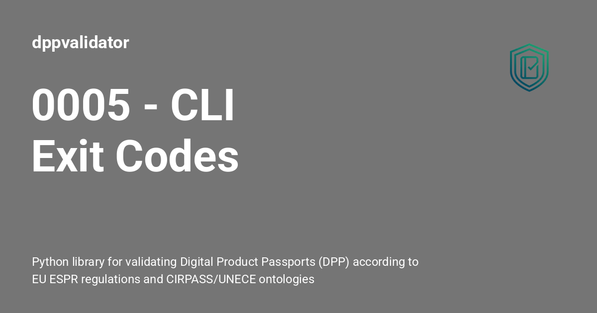 0005 - CLI Exit Codes - dppvalidator