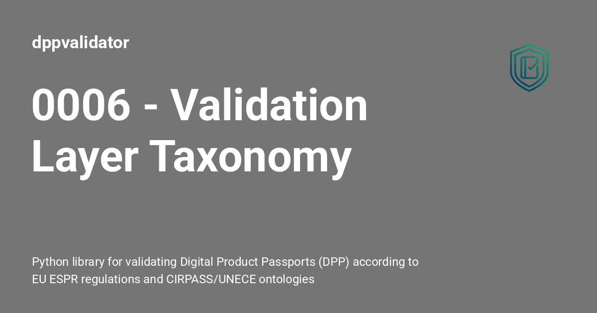 0006 - Validation Layer Taxonomy - dppvalidator