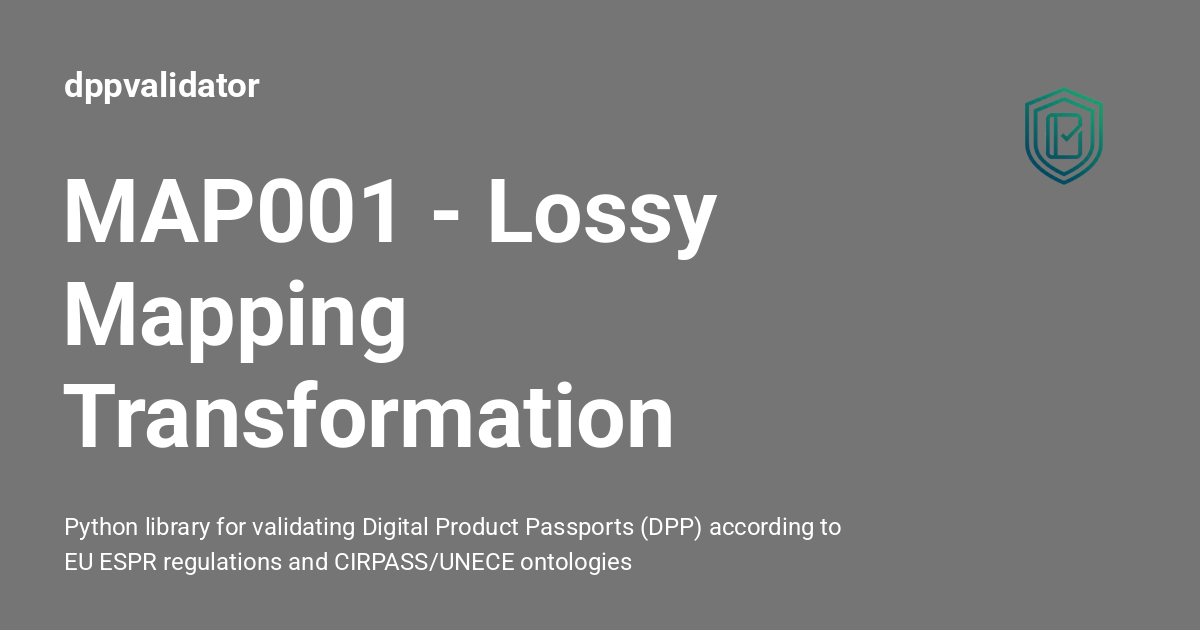 MAP001 - Lossy Mapping Transformation - dppvalidator