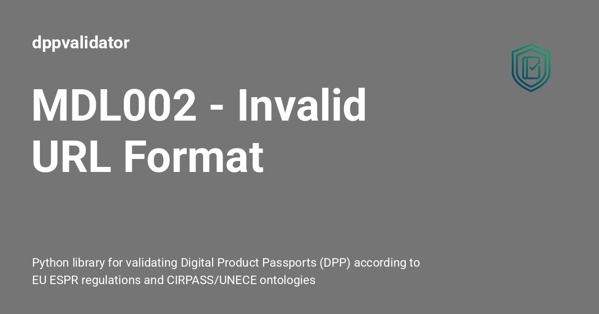 MDL002 - Invalid URL Format - dppvalidator